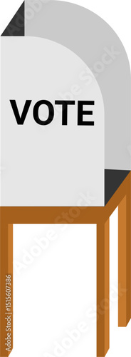 Simple Voting Booth Graphic on White