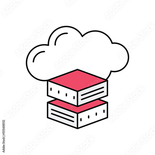 Cloud Server Vector icon