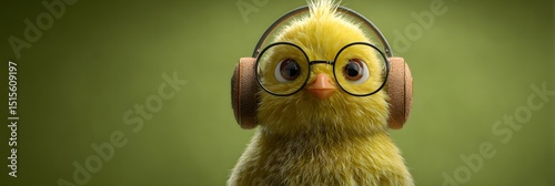 Chick with headphones