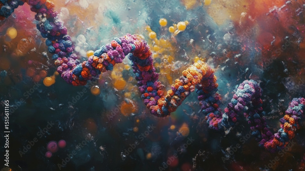 Fototapeta premium Advances in genetic sequencing technology innovations in molecular biology and digital art in scientific environments