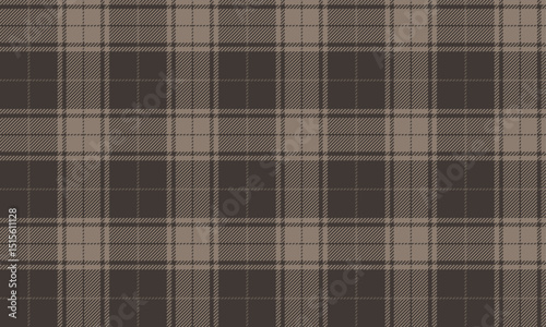 Seamless plaid fabric, brown, dark beige for textiles and clothing, skirts, pants, aprons, tablecloths, adding a simple and elegant style suitable for all occasions.