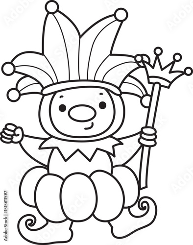 
Outline of April Fool's day content. COloring pages of April fool illustrations.
