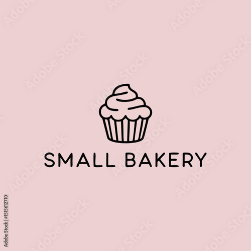 A stylish logo design incorporating a cute cupcake graphic and delicate font, ideal for a small bakery specializing in homemade treats.