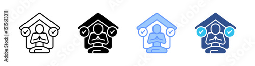 Self Actualization Multi Style Icon Set Vector 