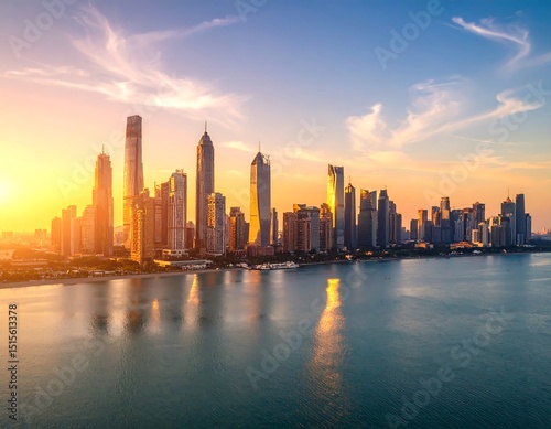 Wallpaper Mural Sunrise over city skyline Torontodigital.ca