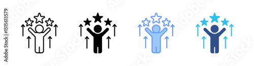 Confidence Multi Style Icon Set Vector 