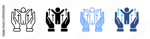 Empowerment Multi Style Icon Set Vector 