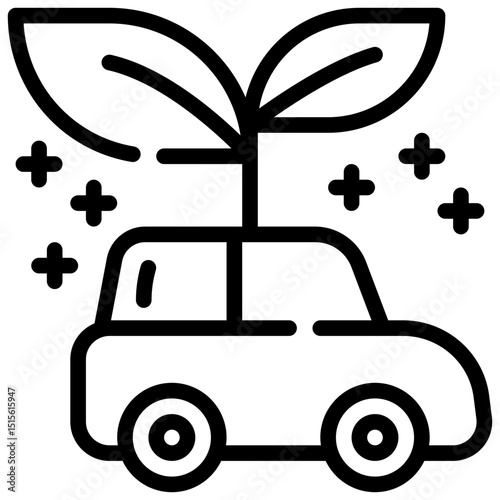 car transport eco friendly world environment simple line icon