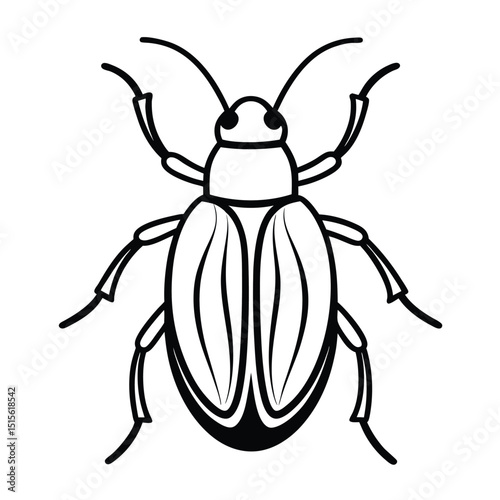 Cartoon vector illustration of a Colorado potato beetle, a cute insect pest in nature, perfect for a funny animal design or drawing