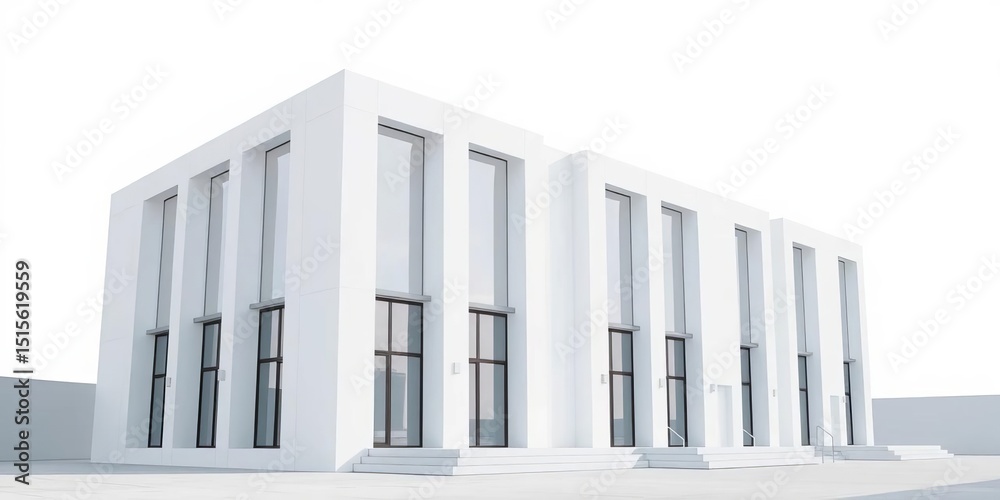 Obraz premium Clean lines of a minimalist white building against a stark background, simple, light
