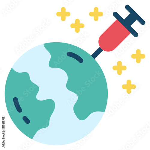 syring heal earth eco world environment flat style icon