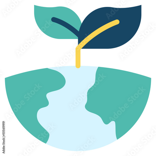 seedling sprout eco friendly world environment flat style icon