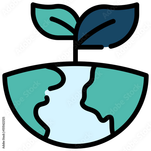 seedling sprout eco friendly world environment filled outline icon