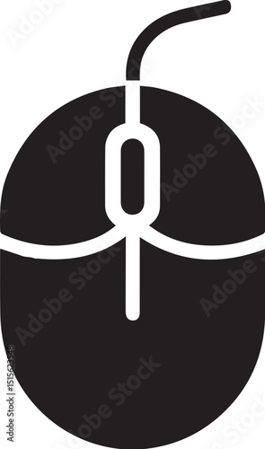 Computer mouse silhouette, simple black icon