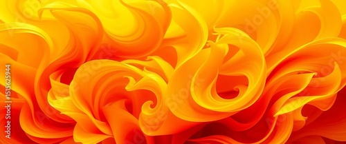 Abstract swirls of yellow and red, evoking blossoming flowers,  yellow,  creative