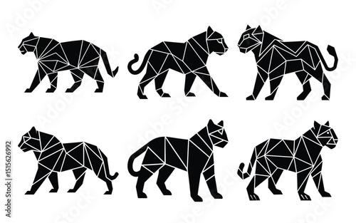 Wild Panther Walk Cycle Silhouettes