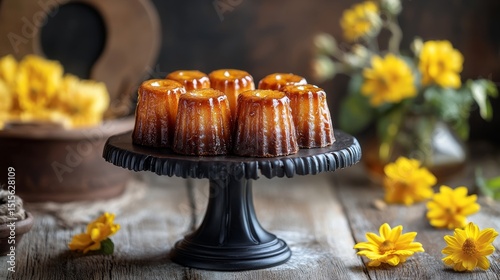 Classic Canelé with Caramelized Crust in Warm Café Lighting