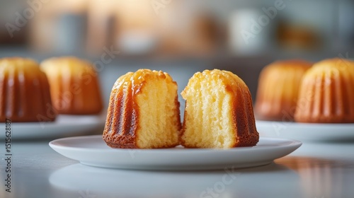 Classic Canelé with Caramelized Crust in Warm Café Lighting