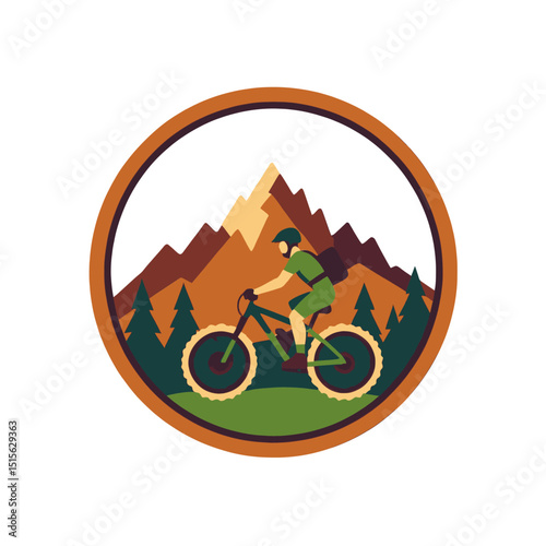 Mountain-biking-adventure-illustration-outdoors-logo-design