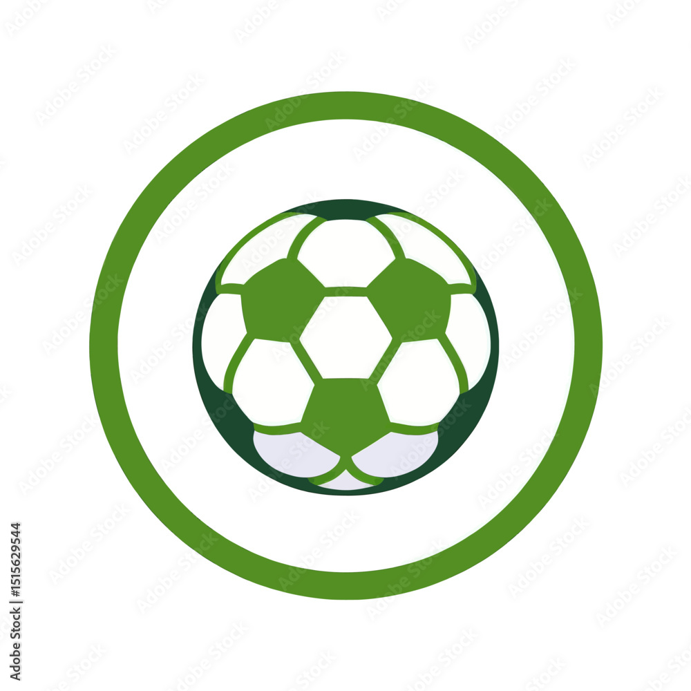 Obraz premium Soccer-ball-icon-with-green-circle
