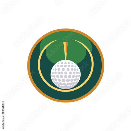 Golf-ball-and-flag-logo-design-green-and-gold