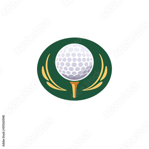 Golf-ball-on-tee-logo-design-green-and-gold