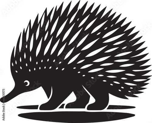hedgehog logo vector illustration, hedgehog silhouette vector icon