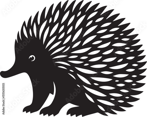 hedgehog logo vector illustration, hedgehog silhouette vector icon