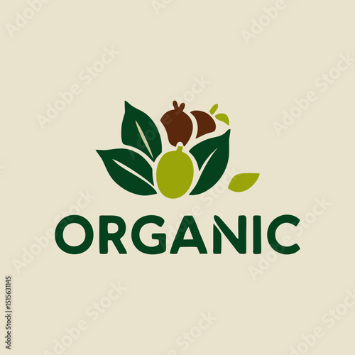 A vibrant logo design featuring elements like leaves and grains, symbolizing a fresh approach to organic food and sustainability.