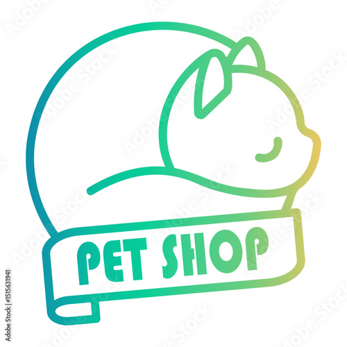 petshop Line Gradient Icon