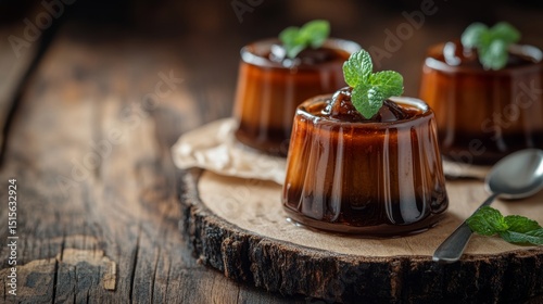 Pancake Cream-Filled Flan with Raspberries and Mint Rustic 