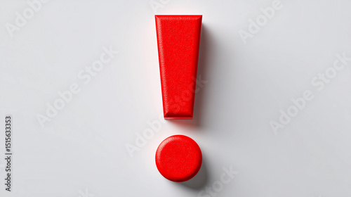 Bold red exclamation mark and circle on white background