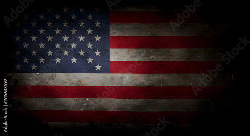 American flag with weathered texture