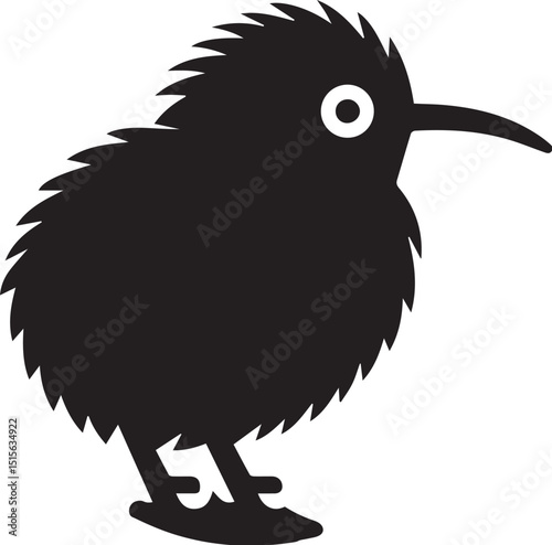 kiwi birds in black silhouette design