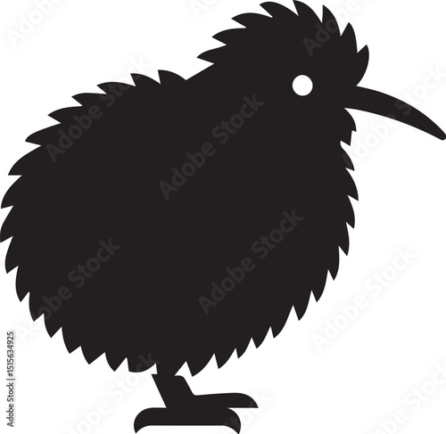 kiwi birds in black silhouette design