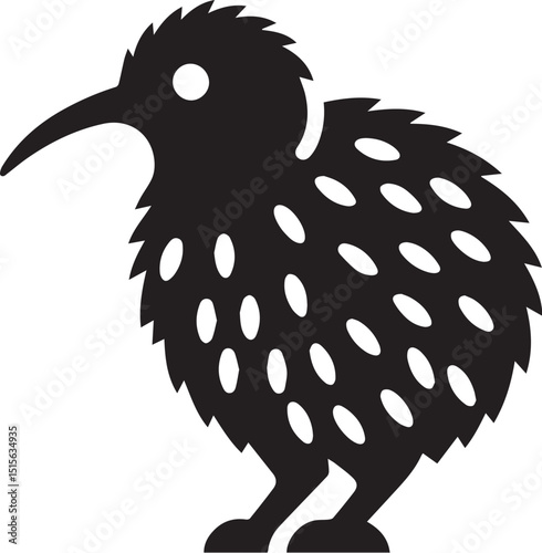 kiwi birds in black silhouette design