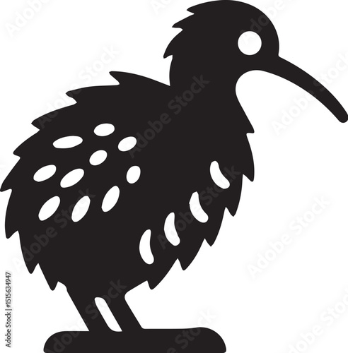 kiwi birds in black silhouette design