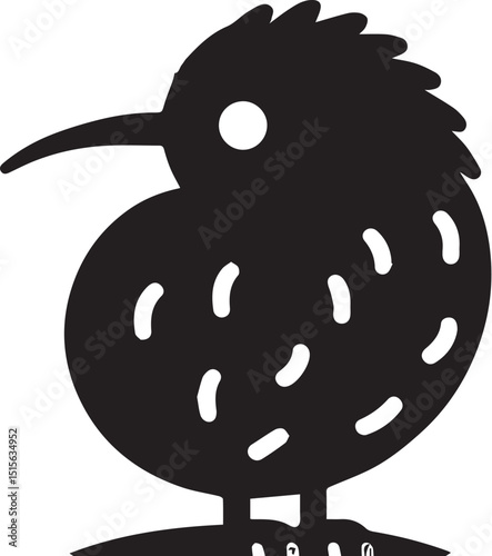 kiwi birds in black silhouette design
