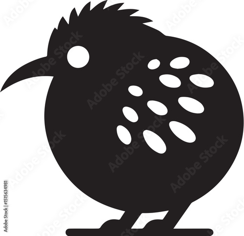 kiwi birds in black silhouette design