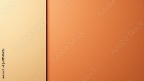 Abstract Two-tone Background with Minimalist Design in Orange and Beige