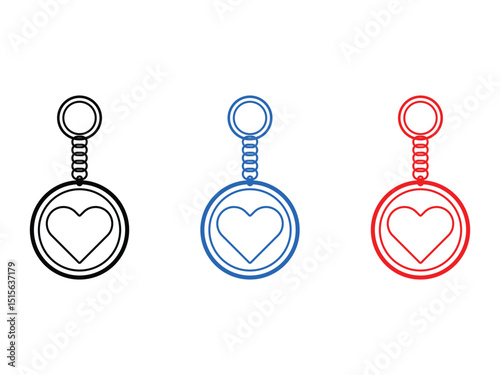 Key chain logo design, love, vector, isolated on transparent background
