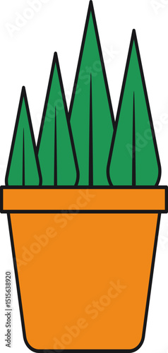 Handrawn Cactus Plant Cartoon Illustration