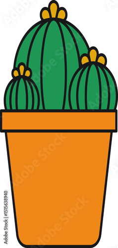 Handrawn Cactus Plant Cartoon Illustration