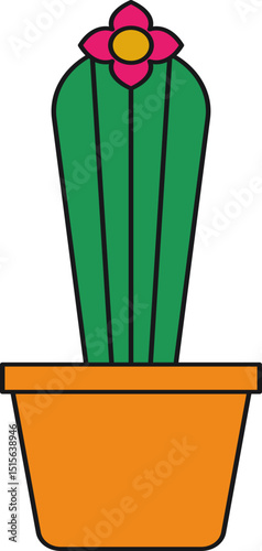 Handrawn Cactus Plant Cartoon Illustration