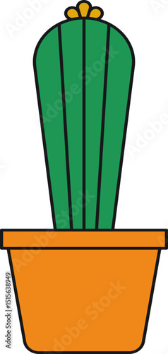 Handrawn Cactus Plant Cartoon Illustration