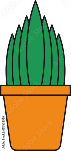 Handrawn Cactus Plant Cartoon Illustration
