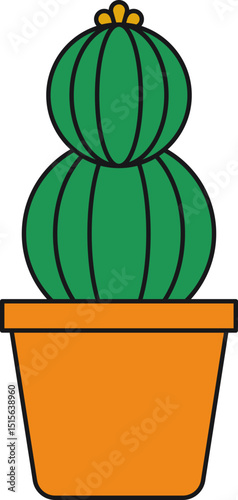 Handrawn Cactus Plant Cartoon Illustration