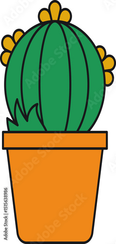 Handrawn Cactus Plant Cartoon Illustration