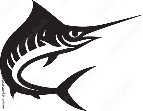 marlin fish vector art illustration