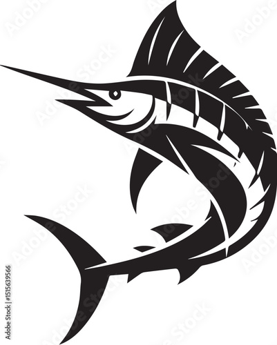marlin fish vector art illustration
